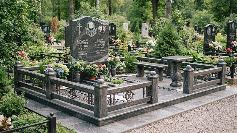Мемориальный комплекс с оградой